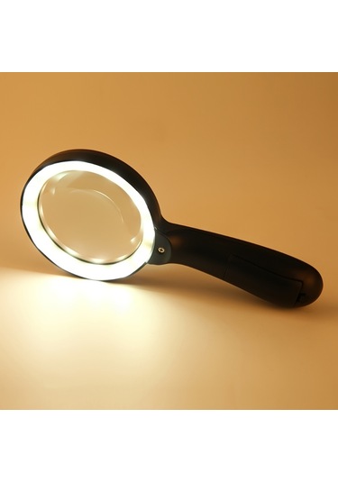 Aydınlatmalı Büyüteç, 12 Led Işıklı 10x Elde Taşınabilir Büyük Okuma Büyüteci