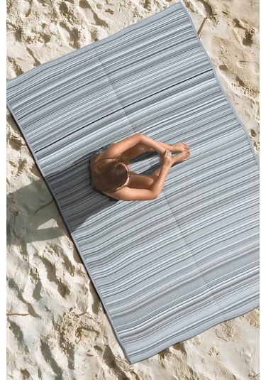 Katlanabilir Gri Plaj Kamp Piknik Bahçe Balkon Teras Hasır Halı Mat Savan Kilim Karavan Halısı