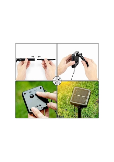 Güneş Enerjili 8 Modlu Dış MekanKamp Bahçe Ağaç Led Işık 50 Led 7 M