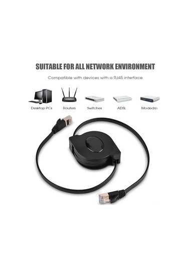 Lemestar Cat7 Geri Çekilebilir Ağ Kablosu 1.5m, 10gbps Hızlı Veri Transferi, Altın Kaplı Rj45, Mükemmel Kablolama Performansı