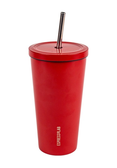 Paslanmaz Çelik Kırmızı Pipetli Mug Termos 500 ML No:80