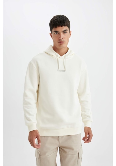 DeFacto %100 Pamuk Relax Fit Kapüşonlu Baskılı Sweatshirt Y9652AZ24AUER139 DeFacto %100 Pamuk Relax Fit Kapüşonlu Baskılı Sweatshirt Y9652AZ24AUER139
