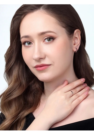 Uvelirnye Tradicii 925 Ayar Gümüşten Doğal Grenat Taşlı Yüzük 412068622 Beyaz