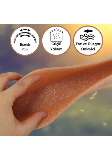 Geçmeli Kapı Altı Isı Yalıtım Süngeri Eşik Süngeri (6 Adet) Beyaz