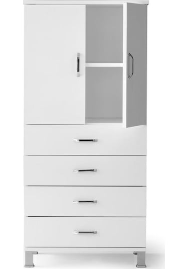 Buket 4 Çekmeceli Raflı Kapaklı Şifonyer 61x44x128 Demonte 001 Buket 4 Çekmeceli Raflı Kapaklı Şifonyer 61x44x128 Demonte 001