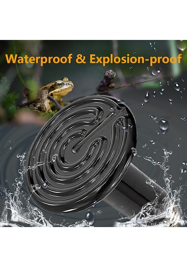 Suofeng Siyah Seramik Ve Metal Sürüngen Isıtma Lambası - E27 Avrupa Fişli Siyah