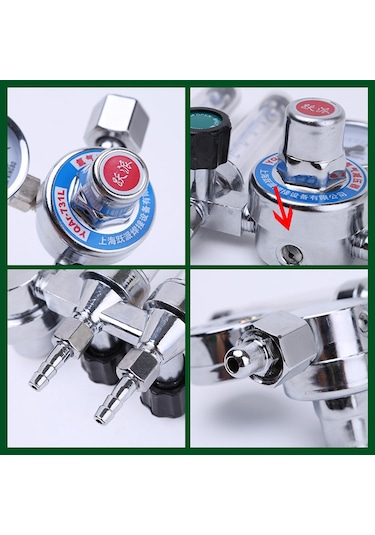 Symbee Argon Gazı Düşürücü Cihazı, Çift Borulu, Sabit Basınç Ve Akış Kontrolü, Metal Malzeme 10 Adet Başlangıç