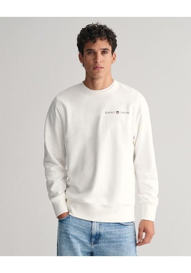 Gant Erkek Sweatshırt 2003243-113 2003243-113 Beyaz Beyaz