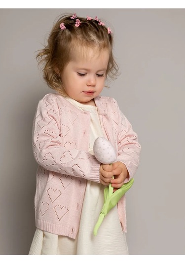 Leo Kız Çocuklar İçin Örgü Ceket Kazak 70317884 Pembe