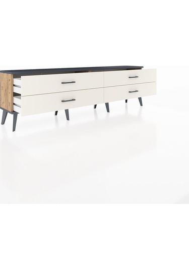 Arges Tv Ünitesi 4 Çekmeceli 176x30x51 Çam-antrasit/aytaşı Antrasıt/aytası