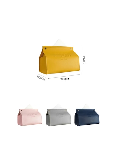 Yeşil 19cm-deri Doku Kutusu Araba Doku Konteyner Masaüstü Peçete Doku Tutucu Kasa Saklama Kutusu Ev Oturma Odası Dekorasyon Saklama Kutusu