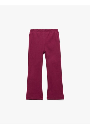 Koton Pamuklu Ribanalı Basic İspanyol Paça Tayt Mürdüm 6wmg40039ak Mor