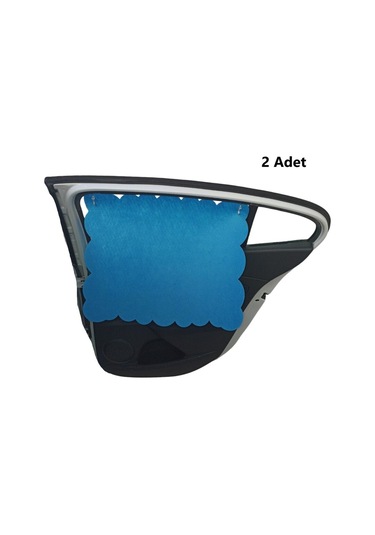 Oto Güneşlik Perdesi Yan Cam Araç Arka Koltuk Emzirme Örtüsü Mavi Keçe Vantuzlu Tutucaklı 2 Adet