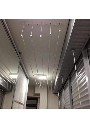 Çukurova Asansörlü Çamaşırlık Kurutma Askısı 5'lı 125 CM Beyaz