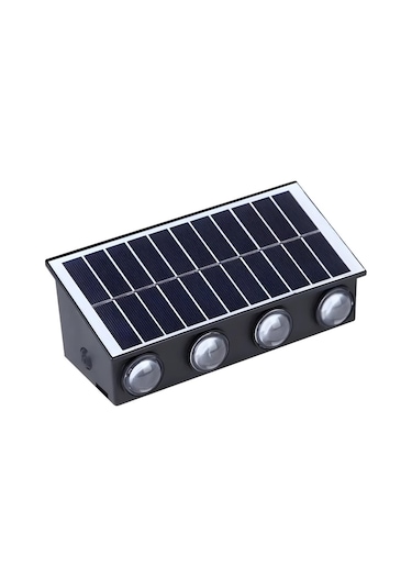 Cata 20 W Solar İki Yönlü Led Duvar Aplik - Gün Işığı 3000k - Siyah - Ip65 - Ct-8010