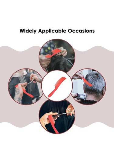 Suntek Berber Stilisti Kavisli Şekillendirme Tarak Kırmızı