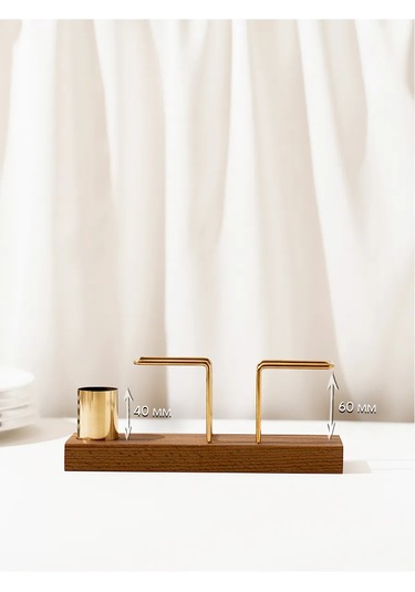 Tonykate Home Mutfak İçin Masaüstü Ahşap Dekoratif Peçetelik 446696762 Altın Rengi