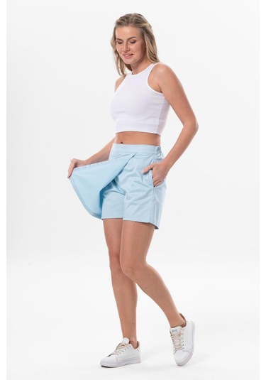 Sinem Gabardin Yazlık Şort Etek Buz Mavi Bmv-buz Mavi Buz Mavi