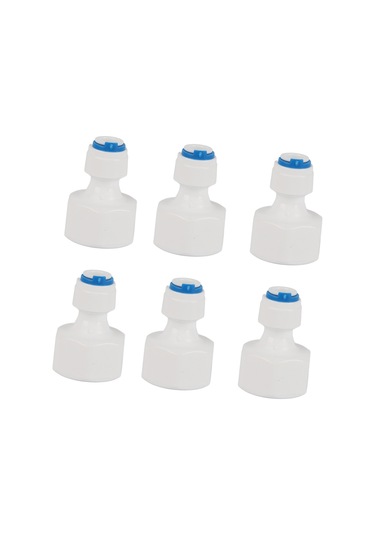Kosona 6 Adet Paket Ro Su Filtresi Bağlantısı - G1/4'den G1/2'ye Hızlı Bağlanabilir, Sızıntı Engellli, Plastik Malzeme