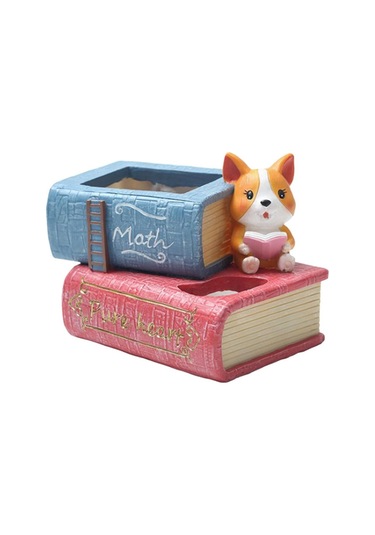 Suntek Magideal Yaratıcı Reçine Etli Saksı Bahçe Ekici Corgi Kitap
