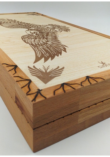 Simya Figür Kartal Tavla Akça Kaplama El Yapımı