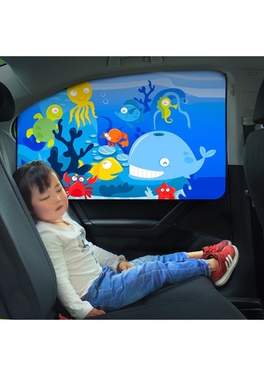 Araba Karikatür Manyetik Güneşlik Güneş Koruyucu Teleskopik Katlanabilir Güneşlik, Boyut: Sürüş Sualtı Dünyası