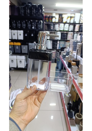 Lüks Mükemmel Görünümlü Sıvı Sabunluk Veya Bulaşık Deterjanlık Gri-siyah