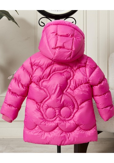 Benitto Kids Kız Bebek Kapüşonlu Fermuarlı Şişme Mont 51351 Pembe