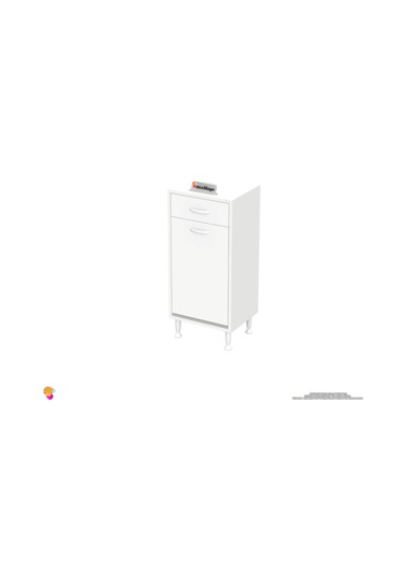 Modilayn Melis 45x88x32,5 Cm Çekmeceli Çamaşır Sepetli Banyo Dolabı Beyaz