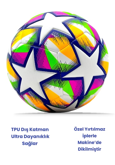 Futbol Topu Pro Şampiyonlar Ligi + Pompa Bsf61 Çok Renkli