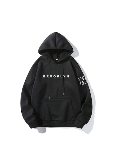 Kapüşonlu Oversize Sweatshirt Siyah Unisex Siyah