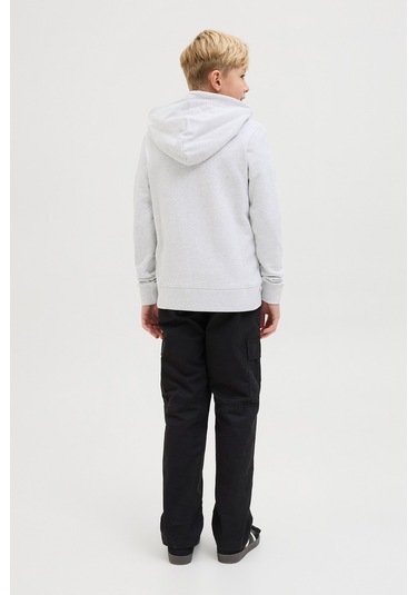 Jack & Jones Jjbeau Sweat Zıp Hood Jnr Gri Erkek Çocuk Sweatshirt 000000000102257559 Gri