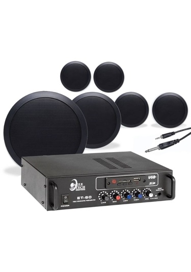 6 Lı Siyah Tavan Hoparlörlü Ses Sistemi Anons Ve Müzik Sistemleri