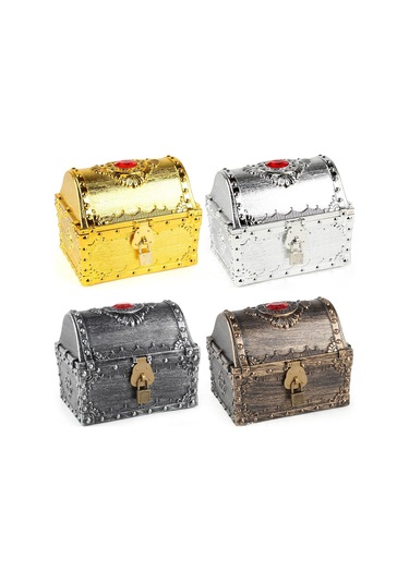 Homyl Çocuklar Depolama Korsan Hazine Kutusu Sandığı Temalı Bronz