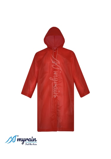 Myrain Kapüşonlu Çıtçıtlı Eva Yağmurluk Kırmızı
