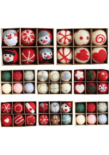 Ximistore9 Noel Açık Desenli Felt Top Mükemmel Dekorasyon Seti - 6 Adet, Ağacı Ve Odalarınızı Canlandıran Yüksek Kaliteli Noel Aksesuarı