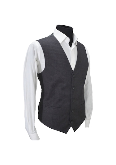 Mentor Regalo Erkek Yelek V Yaka Siyah Kahve Desenli 50457