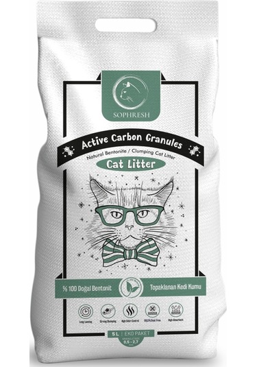 Sophresh As250 Aktif Karbonlu Granüllü Kedi Kumu Cat Litte 5 L