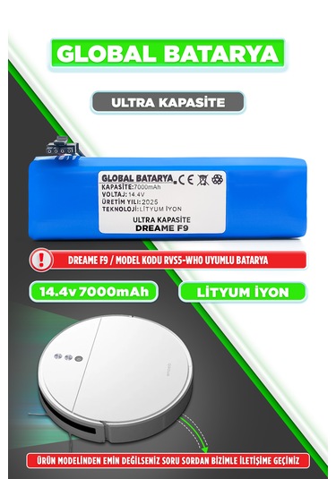 Dreame F9 Uyumlu Batarya 7000mah