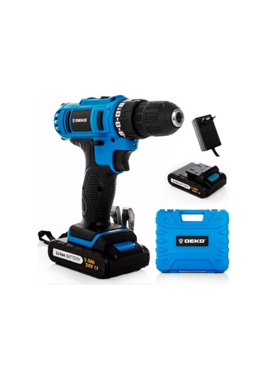 Deko 24V 5 Ah Li-ion Çift Akülü Darbesiz Matkap Vidalama