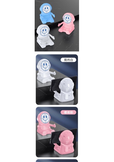 Yeni Kablosuz Şarjlı Cep Telefonu Tutucu Astronot Manyetik Hızlı Şarjlı Cep Telefonu Tutucu Pembe