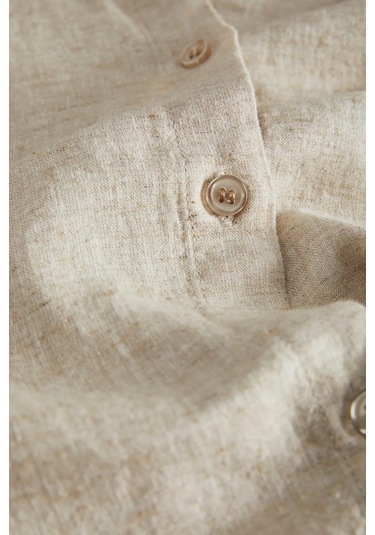 Jjxx Kadın Jxjamıe Oversize Uzun Kollu Keten Gömlek 12269668 Bej Bej