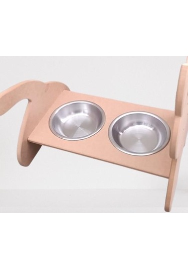 Hobi Adn 90369 Model Kedi Mama Su Kabı Seti Paslanmaz Tabak El Yapım