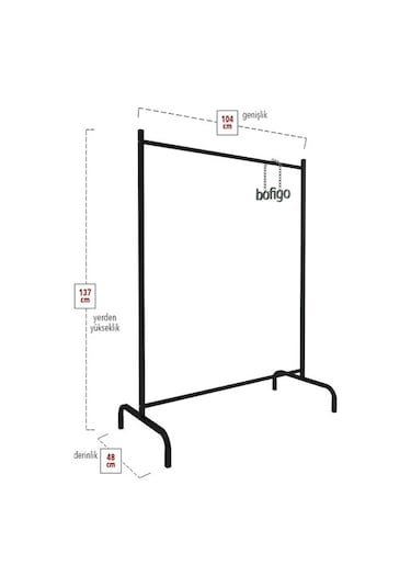 Bofigo Konfeksiyon Askısı Ayaklı Askılık Elbise Askılığı Siyah Diğer