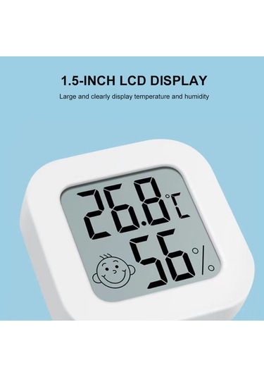 Youtek Ev İçin Akıllı Sicaklık Ve Nem Ölçer - Bebe Odası, Salon İçin Hassas Tespit Cihazı, Dijital Gösterge İle Gerçek Zamanlı Monitör Beyaz