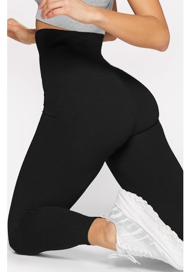 Kadın Dikişsiz Karın Kalça Basen Şekillendirici Korseli Tayt T-04 SiYAH