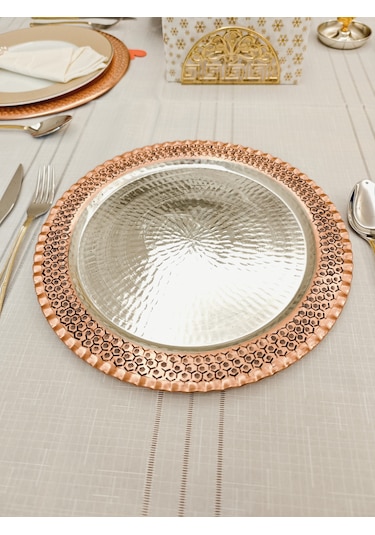 Bakır Supla Servis Tabak American Runner 27 Cm