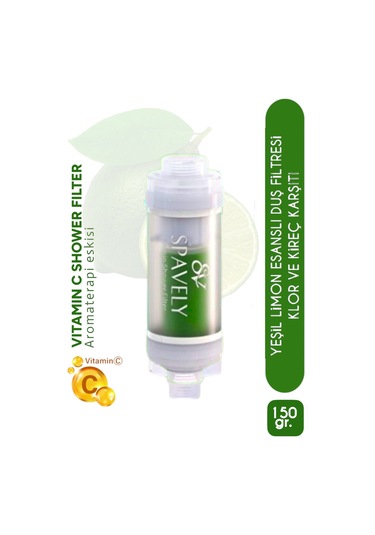 Spavely Yeşil Limon Duş Başlığı Filtresi Arıtması Güney Kore Menşei Klor Kireç Karşıtı Hoş Kokulu 150 Gr Beyaz