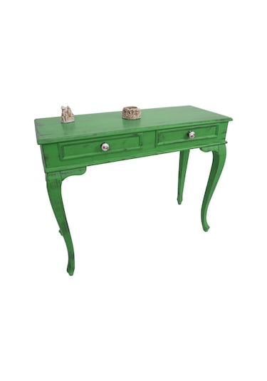 Masifart Latus 100 Cm Yeşil Eskitme Dresuar Çekmeceli Patine Boya Yeşil