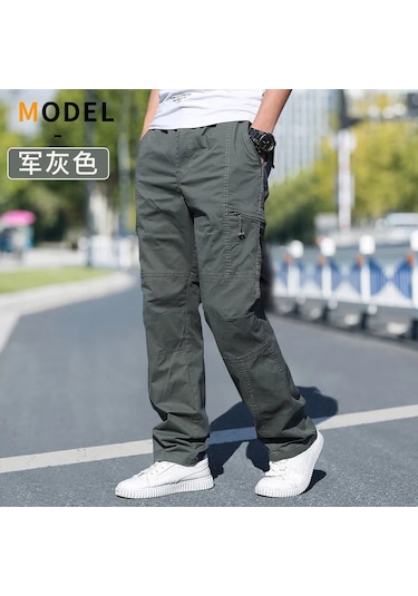 Gqxaon Erkek Kargo Pantolon - Pamuk Siyah İş Pantolonu - Rahat Yaz Tırmanma Joggers Bordo